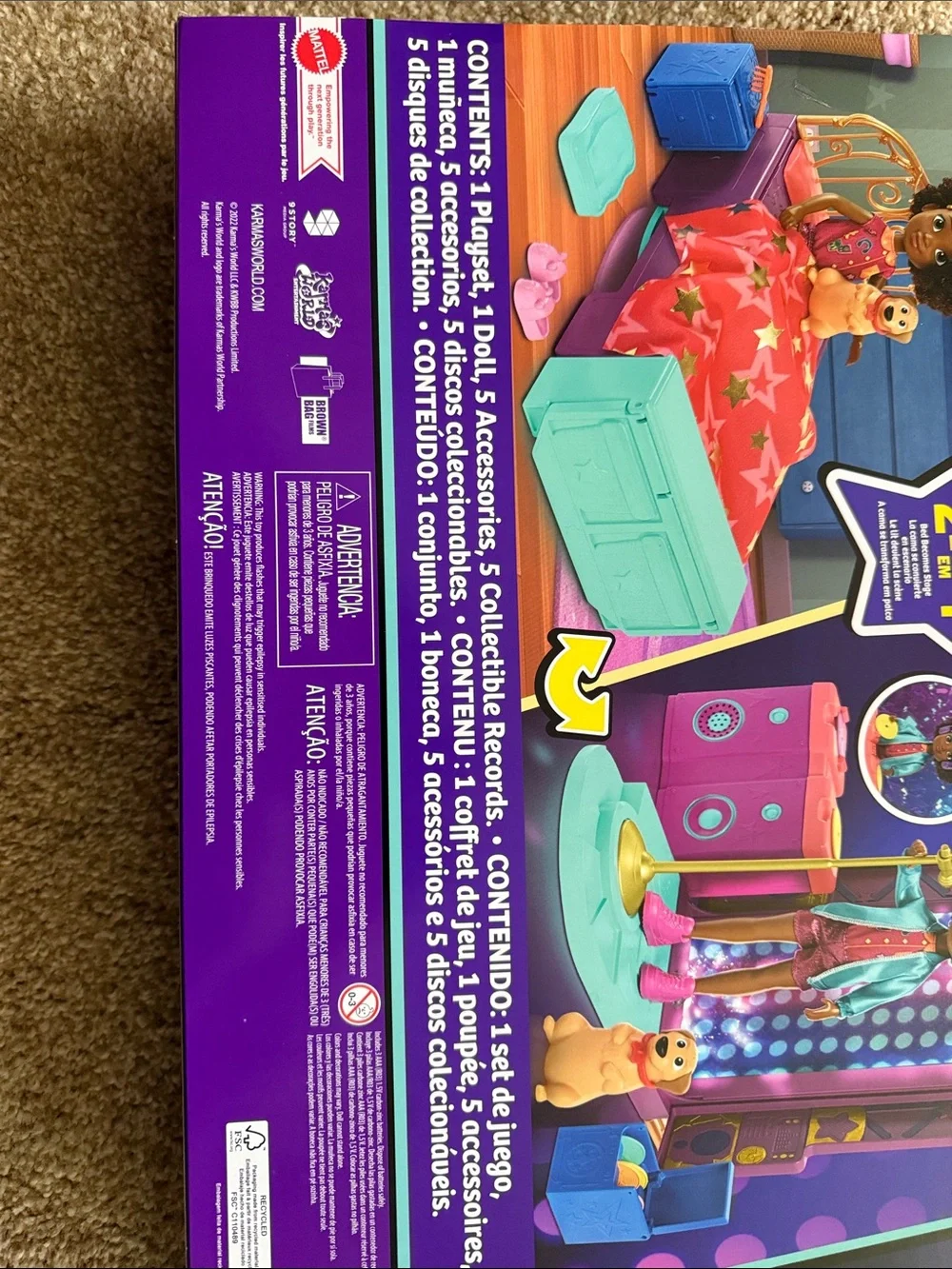 Mattel Karma's World Doll Stage Playset - Purple, Blue & Pink